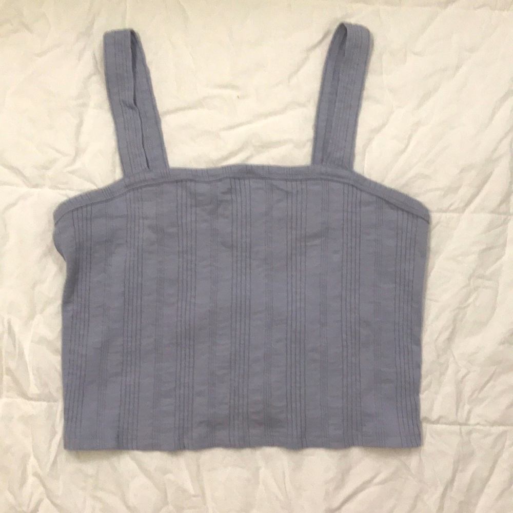 Blue Cropped American Eagle Tank